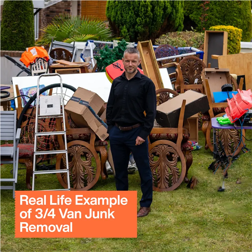 Real life example of 3/4 truck junk removal