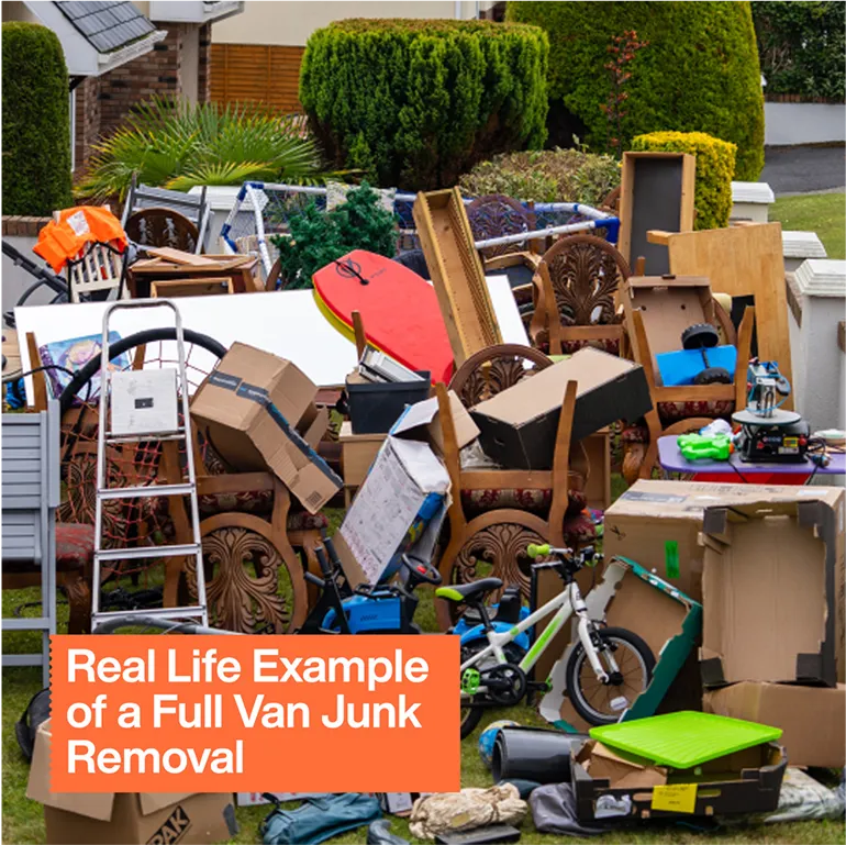 Real life example of full truck junk removal